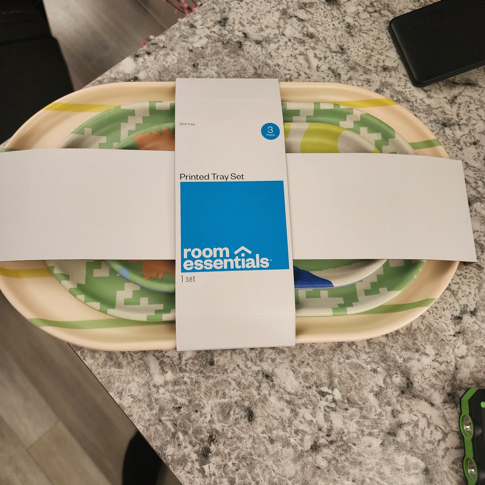 New Room Essentials Multicolor Patterned Tray Set 3, From Target. - Picture 7 of 10